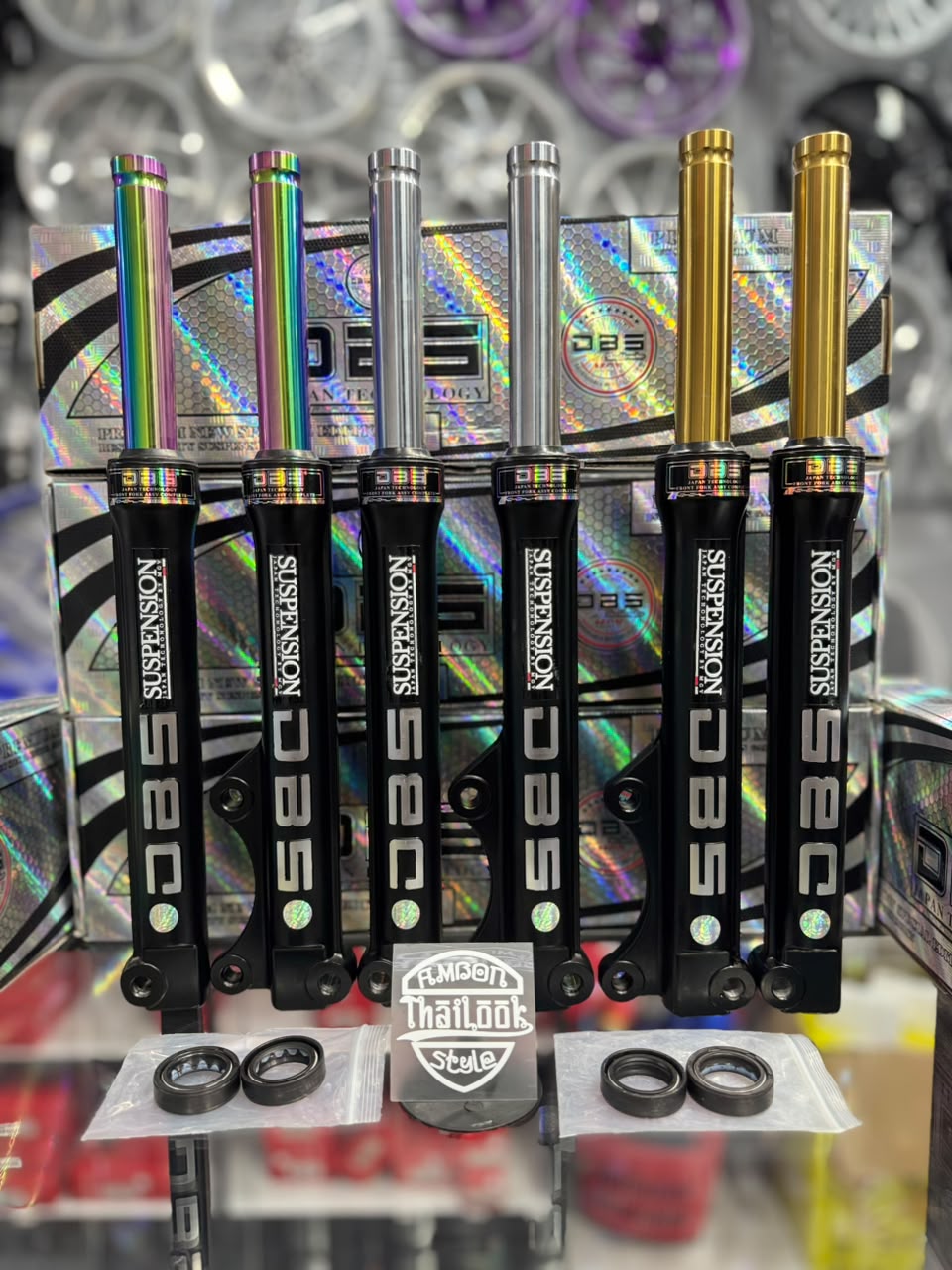 SHOK DEPAN DBS MIO  ASS GOLD, CHROME DAN RAINBOW